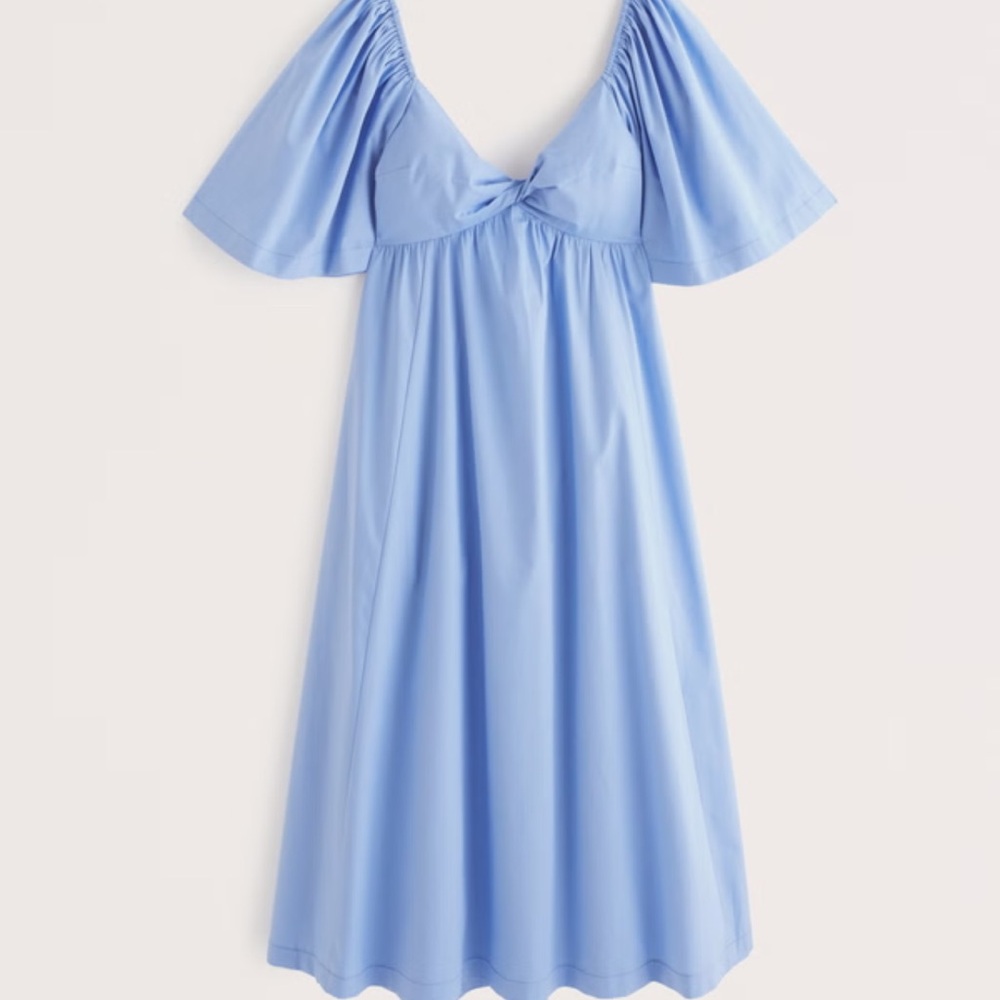 NWT Abercrombie Angel Sleeve Twist Front Midi Dress